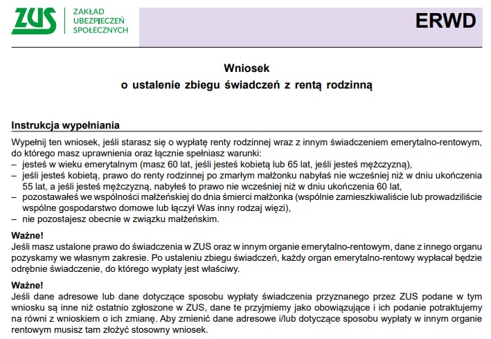 wniosek erwd pdf o ustalenie zbiegu zus