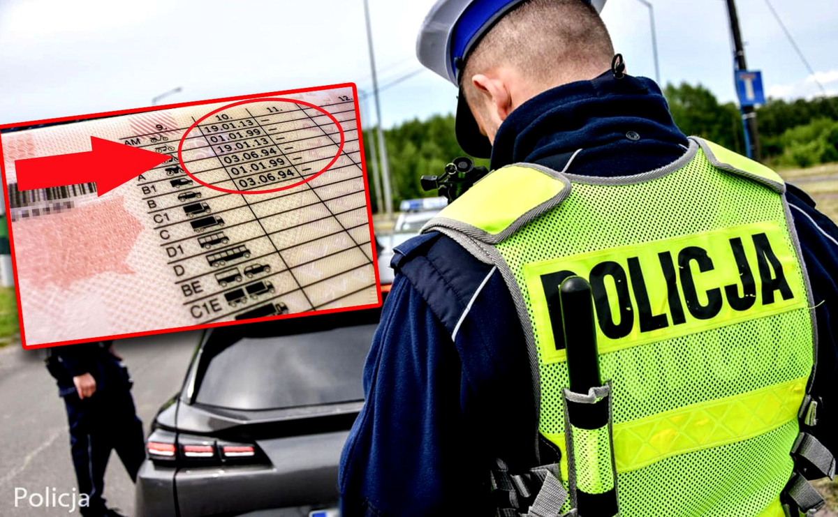 Policja kontroluje prawo jazdy kierowcy