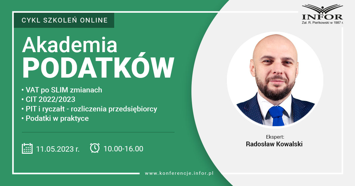 Szkolenie online: Akademia podatków 2023 - edycja 4