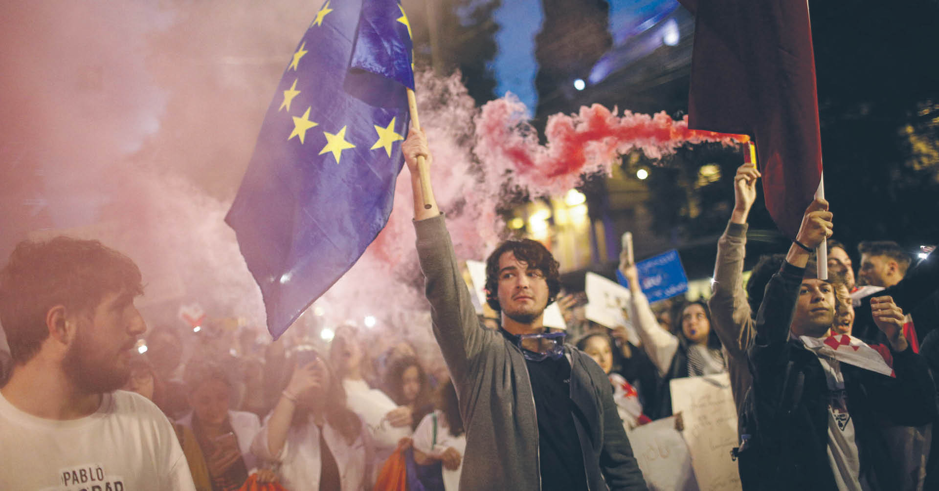 Poniedziałkowe protesty w centrum Tbilisi