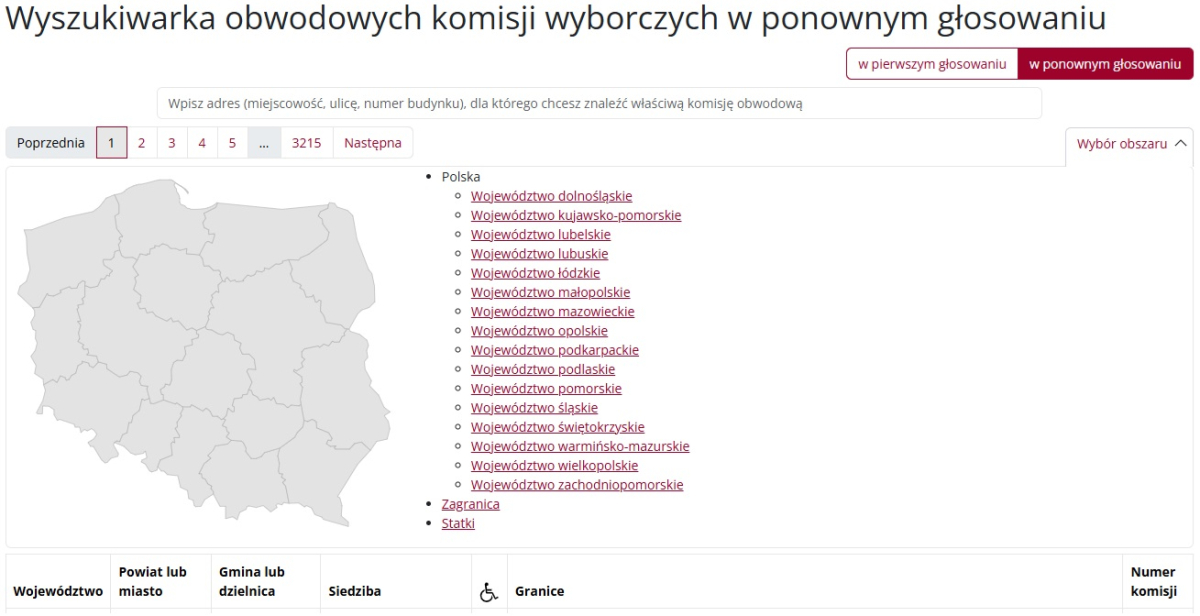 gdzie głosować wyszukiwarka adres