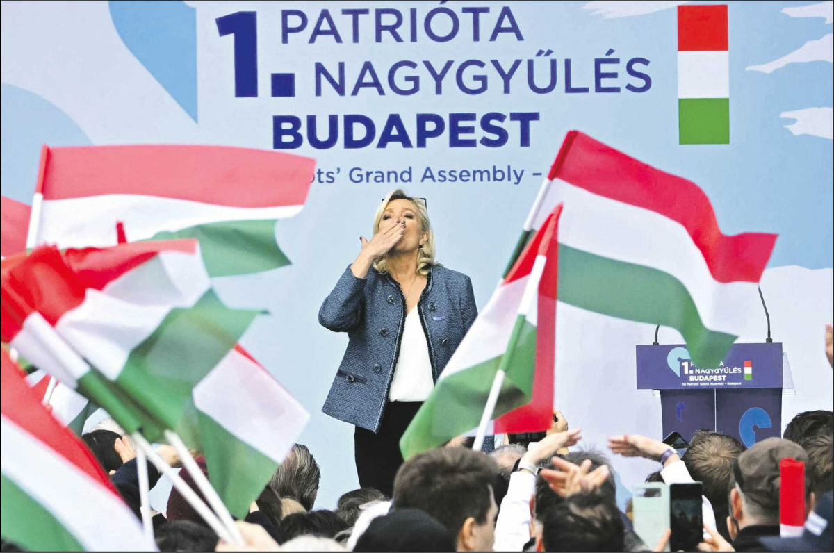 Marine Le Pen w poniedziałek w Budapeszcie