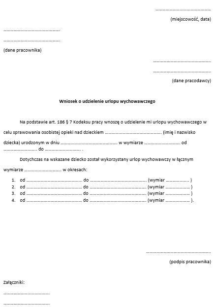 Wniosek o urlop wychowawczy 2019 - wzór. Jak napisać? Kiedy złożyć? Jakie dokumenty załączyć?