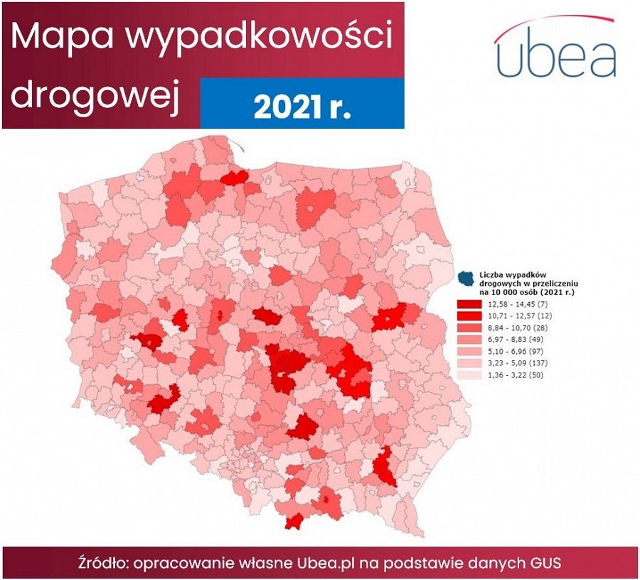 Gdzie jest najwięcej wypadków?