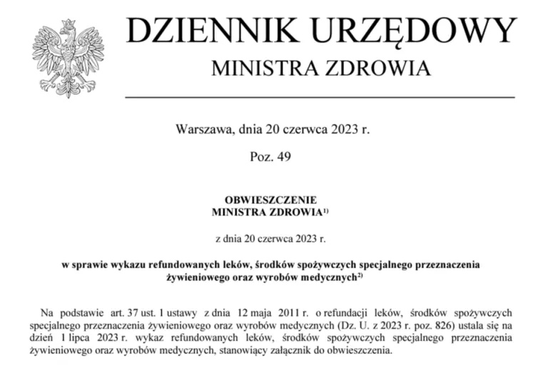 Wykaz leków refundowanych lipiec 2023