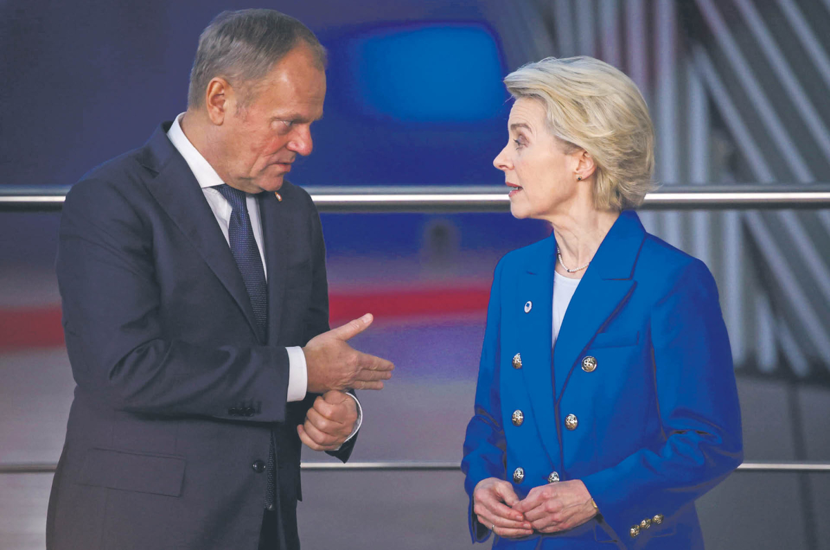 Premier Donald Tusk i szefowa Komisji Europejskiej Ursula von der Leyen