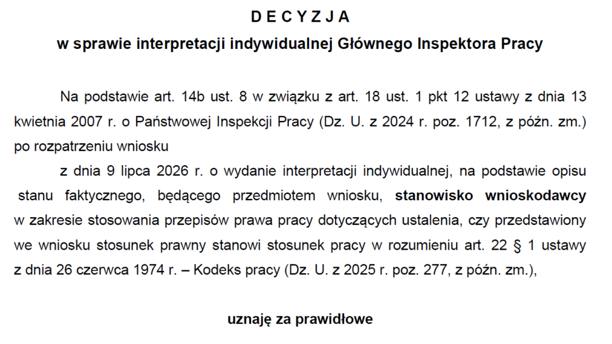 interpretacja gip zlecenie czy etat