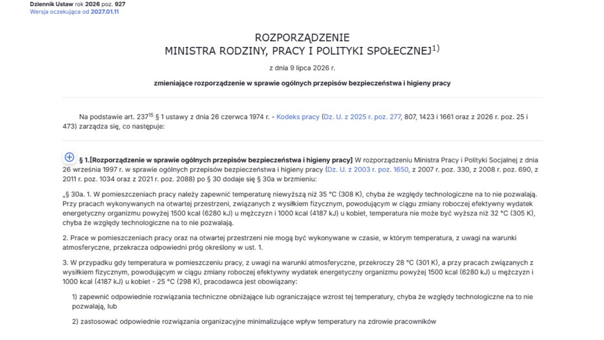 bhp maksymalna temperatura w pracy 2027