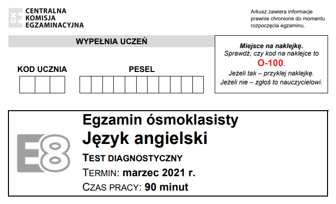 Próbny egzamin ósmoklasisty angielski 2021