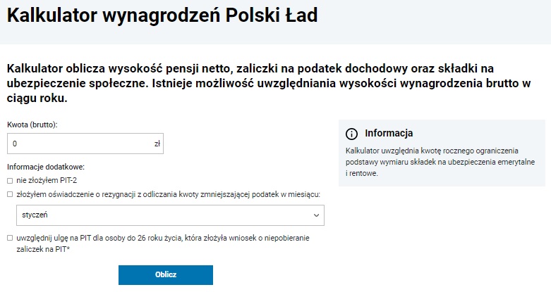 Kalkulator wynagrodzeń Polski Ład 2022 umowa o pracę