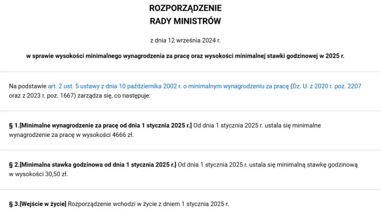 stawka godzinowa 2025 netto rozporządzenie