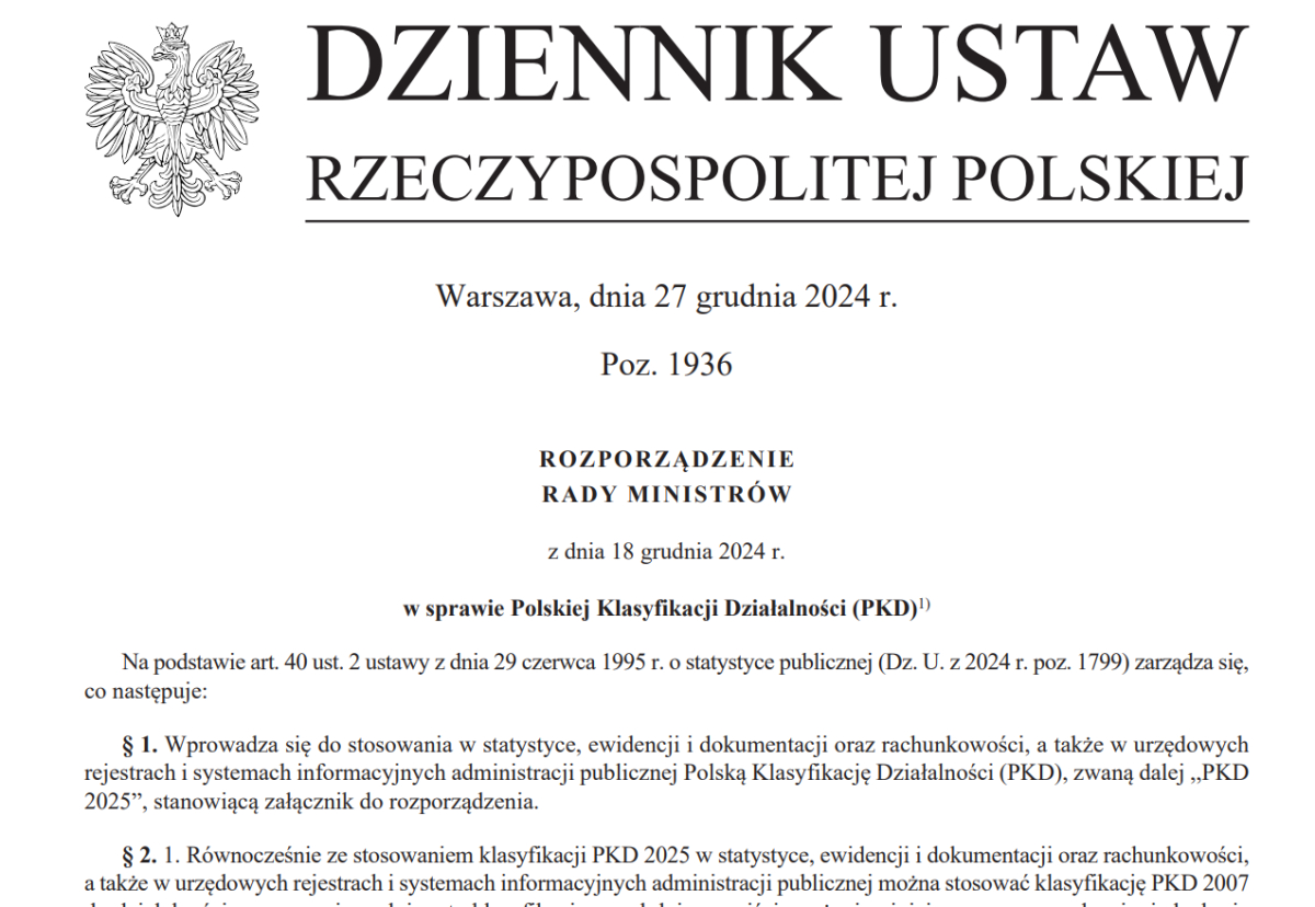 PKD 2025, Polska Klasyfikacja Działalności