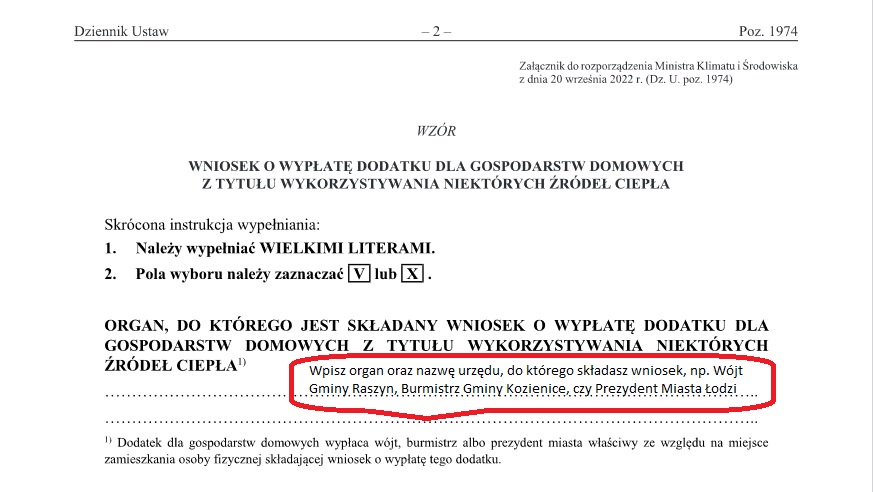 Jak wypełnić wniosek o dodatek do oleju opałowego - organ 