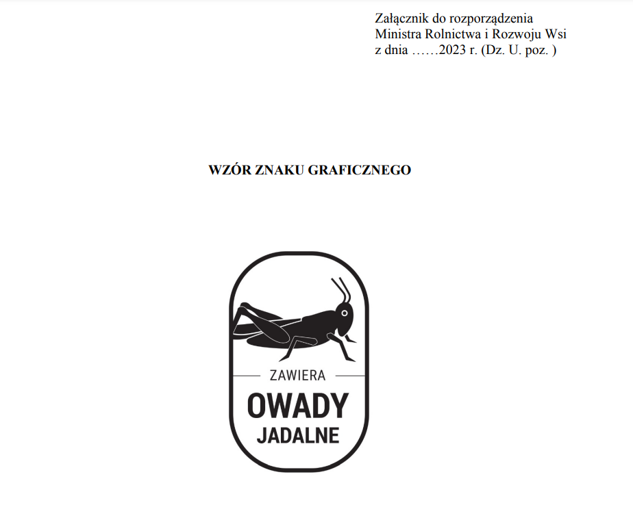 Owady jadalne - wzór znaku graficznego na opakowaniach żywności