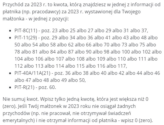 Przychód za 2023 - rozliczenie PIT z małżonkiem, uwierzytelnianie