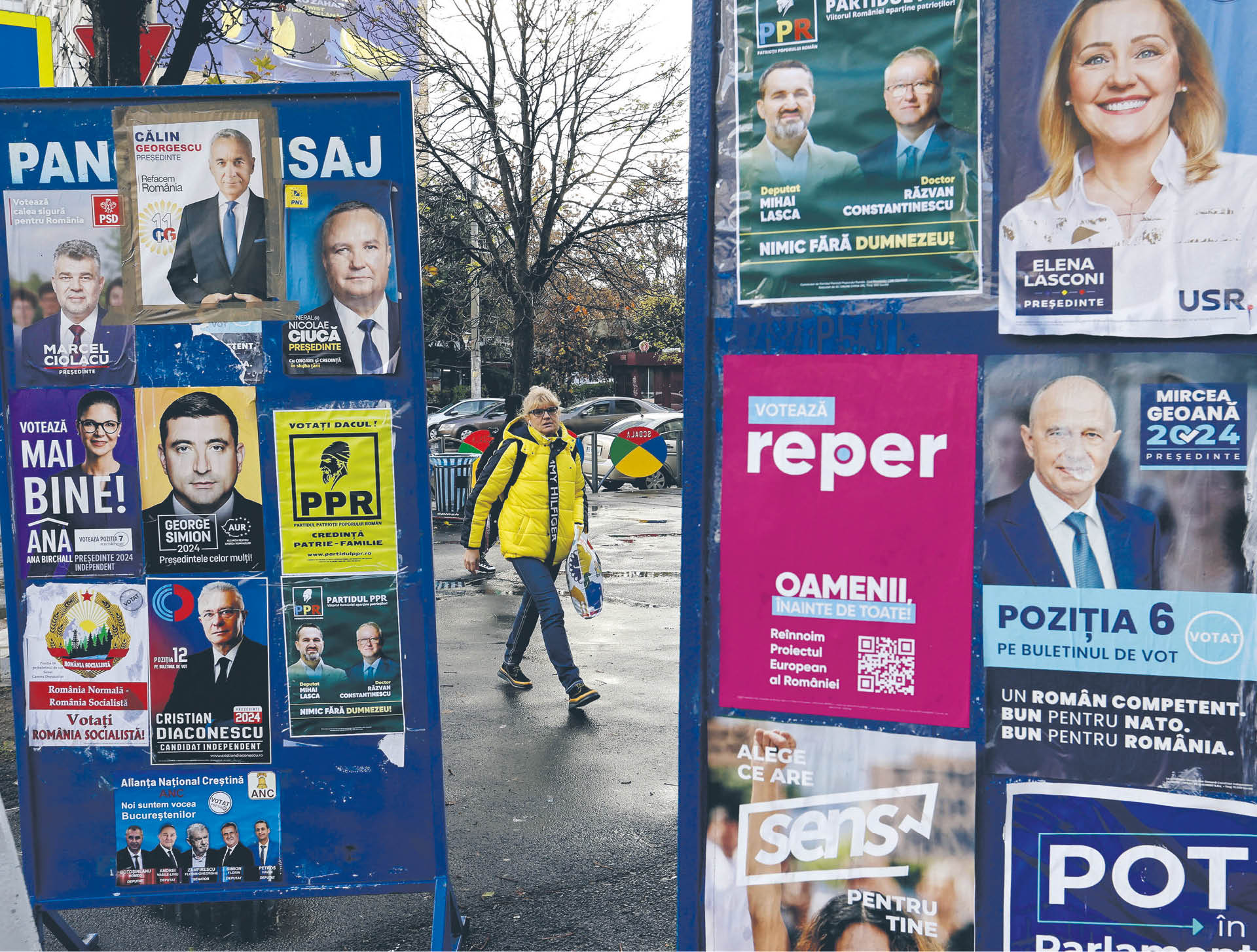 Bukareszteńska ulica  na trzy dni przed I turą wyborów prezydenckich