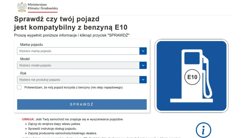 paliwo E10 wyszukiwarka, benzyna E10 wyszukiwarka, błędy w wyszukiwarce paliwa E10