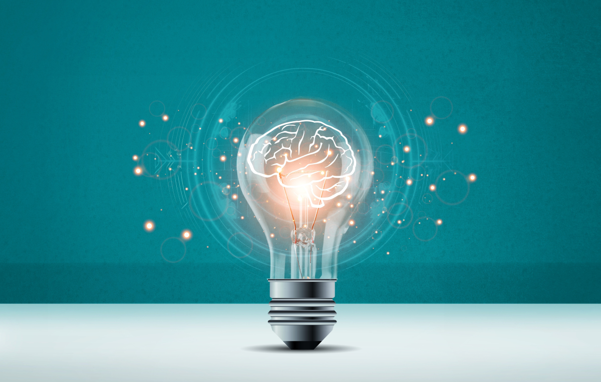 Generate,Ai,Technology.,Light,Bulb,With,Brain