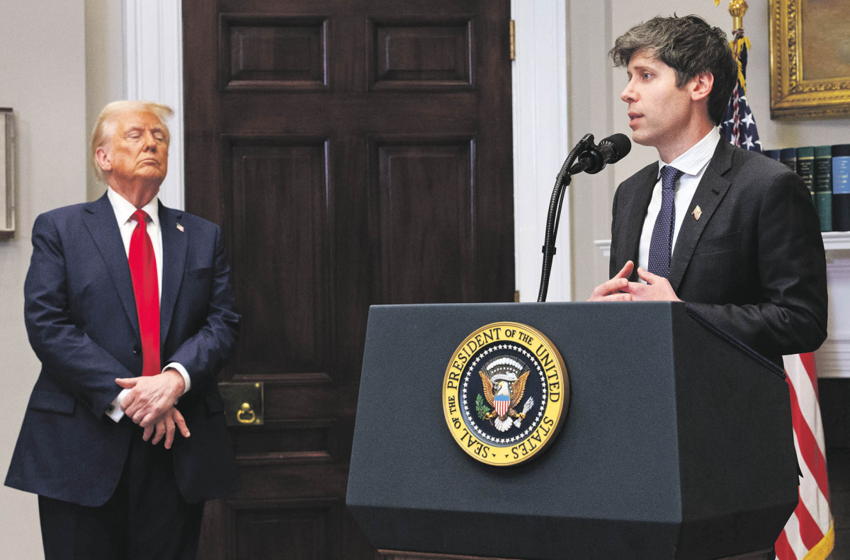 Szef OpenAI Sam Altman na spotkaniu z prezydentem Donaldem Trumpem. Biały Dom, 21 stycznia 2025 r.