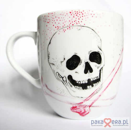 Hamlet - ceramiczny kubek z czaszką, 350 ml, z napisem wewnętrznym: 