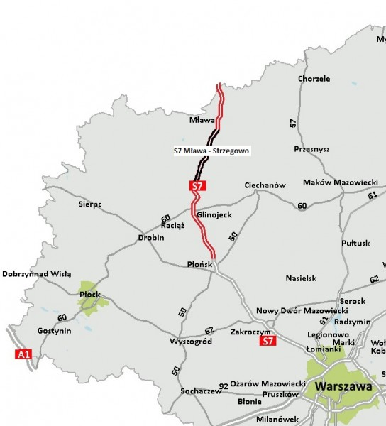 Budowa drogi ekspresowej S7 na odcinku Mława-Strzegowo