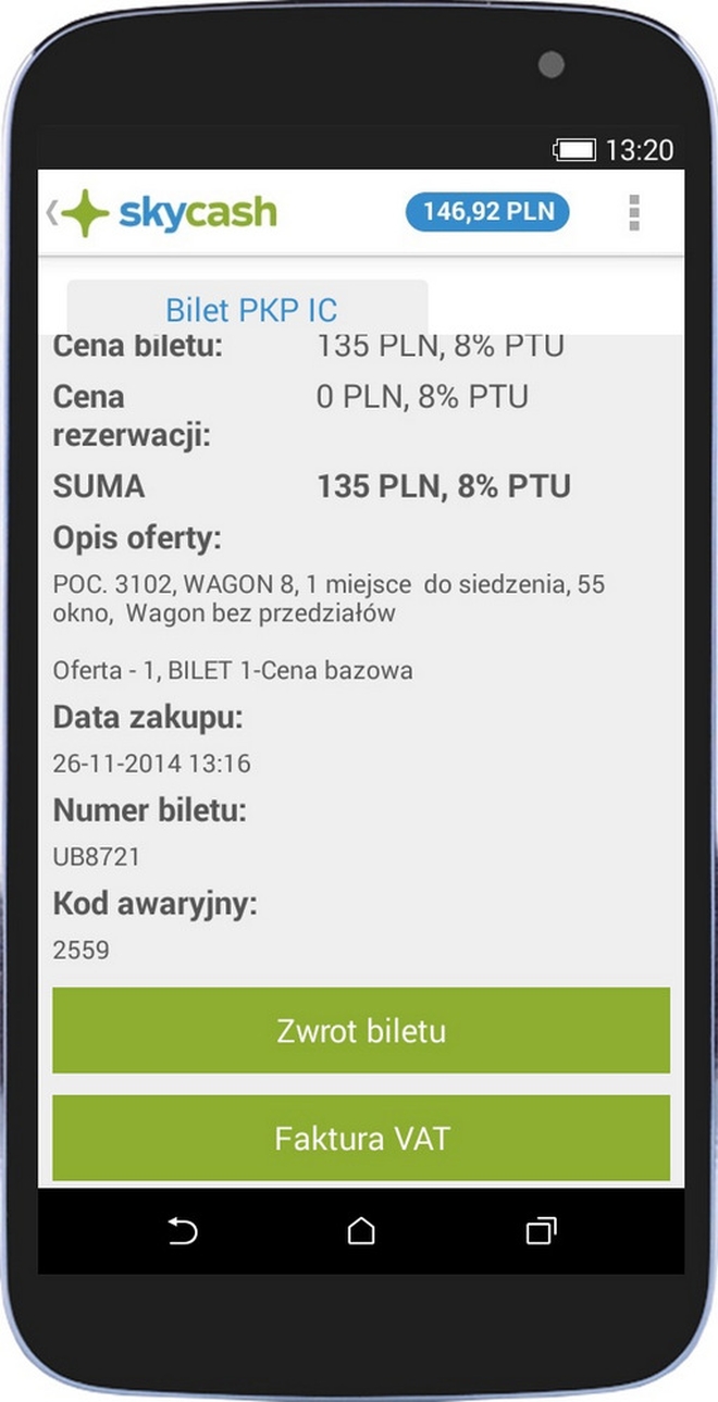 Twórcy aplikacji SkyCash udostępnili funkcję zakupu biletów na pociągi PKP Intercity