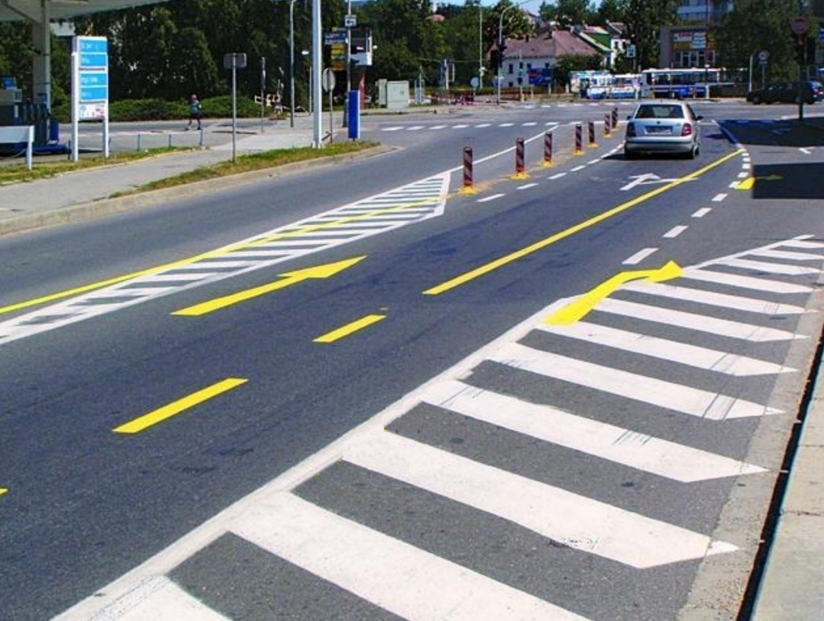 Żółte znaki poziome