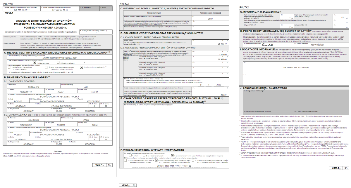 rozliczenia VAT; deklaracje podatkowe