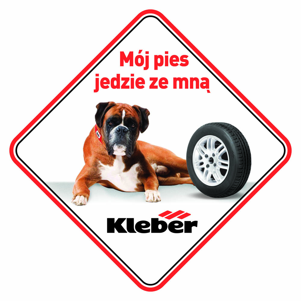Naklejka Mój pies jedzie ze mną. Kleber