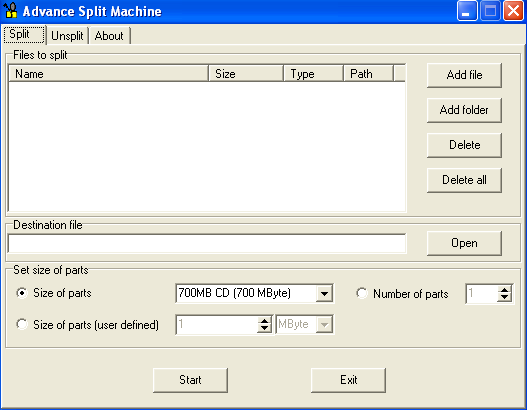 Advance Split Machine - dzielenie i łączenie plików