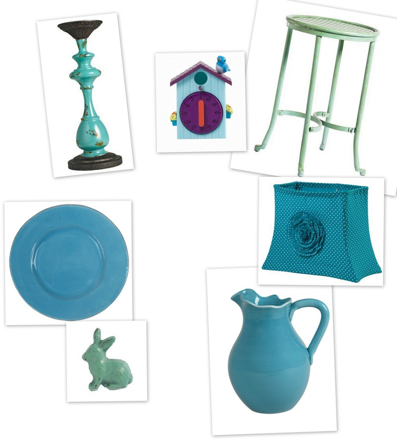 Dekoracje w kolorze turkusowym.