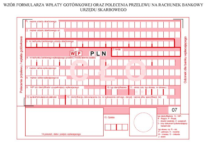 Jak wypełnić formularz wpłaty gotówkowej oraz polecenie przelewu do urzędu skarbowego