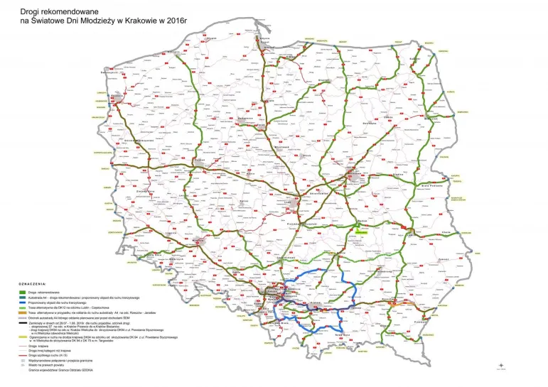 Z których dróg korzystać w trakcie Światowych Dni Młodzieży?