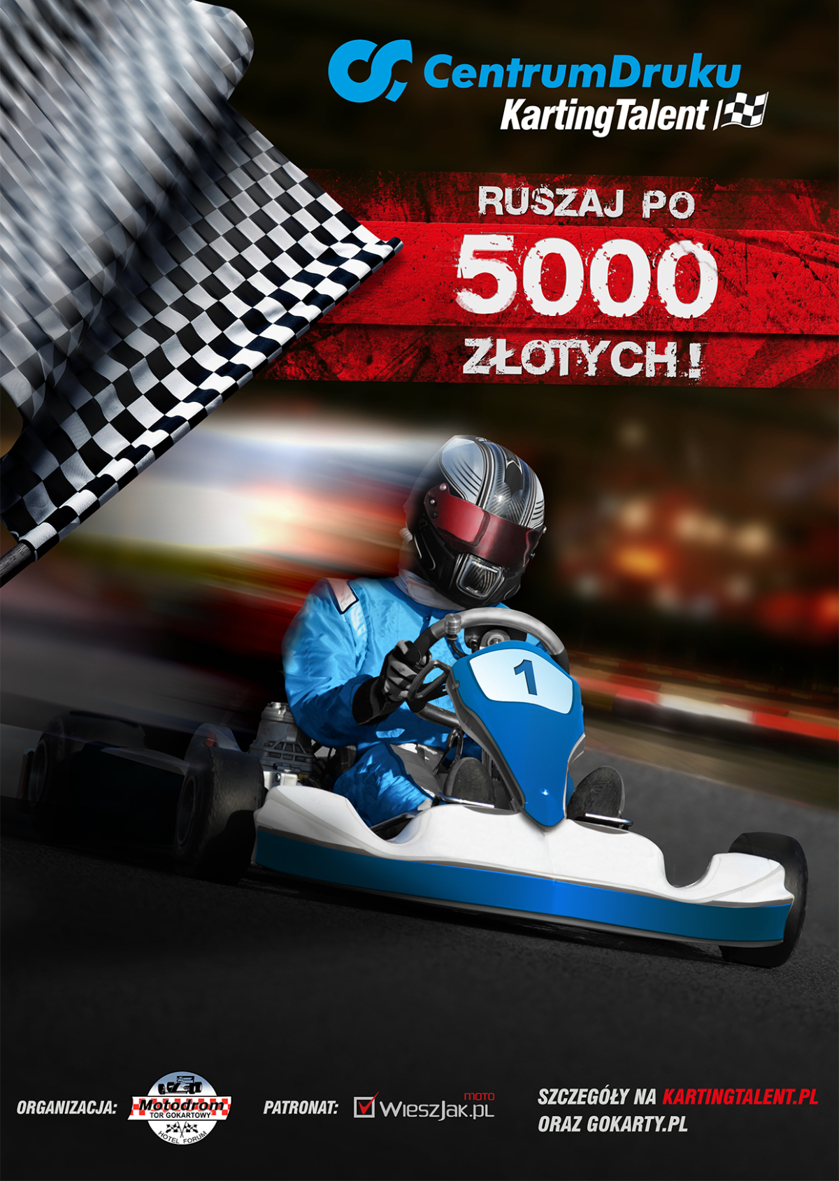 Centrum Druku właśnie rozpoczęło zawody kartingowe pod nazwą „Centrum Druku Karting Talent”, eliminacje trwają do 7 października. Nagroda główna to 5 tysięcy złotych.