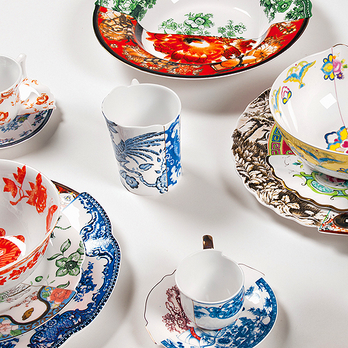Seletti Hybrid Valdrada - porcelanowa zastawa obaiadowa.