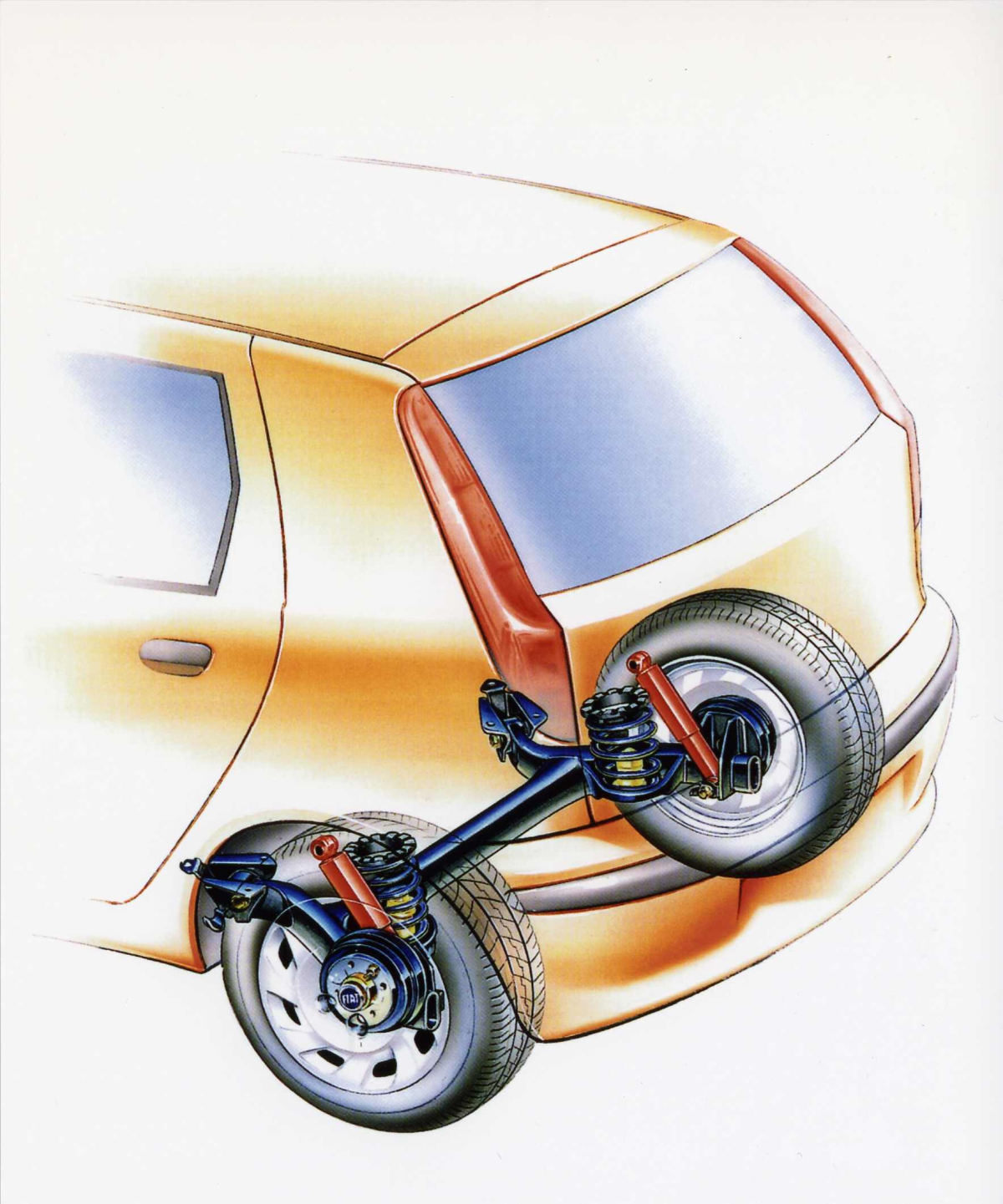 Demontaż tylnej kolumny zawieszenia w Volkswagenie Polo III.