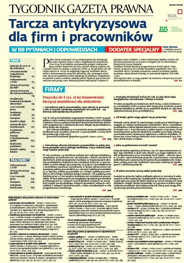 Tarcza antykryzysowa dla firm i pracowników w 159 pytaniach i odpowiedziach