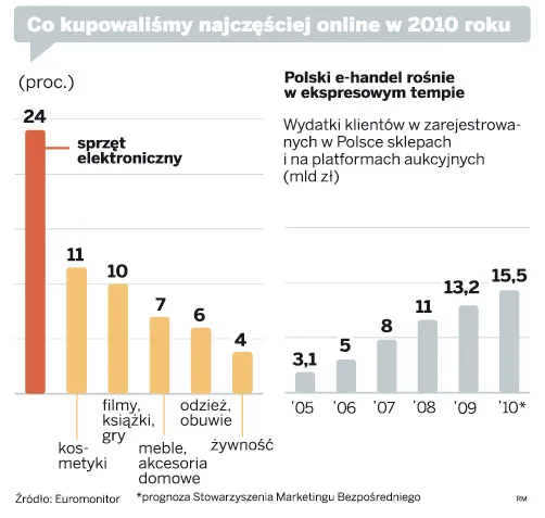 Co kupowaliśmy najczęściej online w 2010 roku