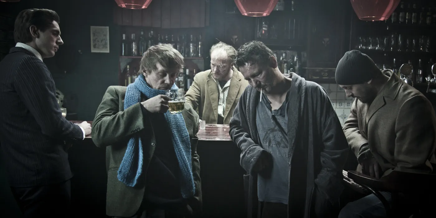"Pod mocnym aniołem" Ksawery Szlenkier, Eryk Lubos, Robert Więckiewicz, Adam Woronowicz