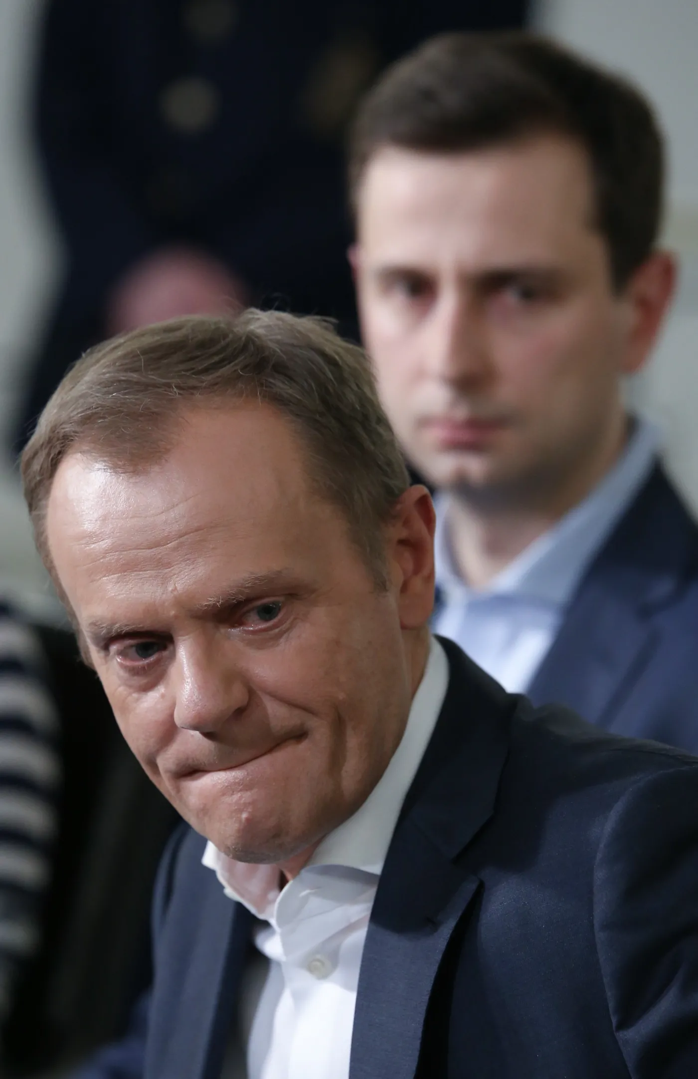 Donald Tusk podczas spotkania z rodzicami dzieci niepełnosprawnych, którzy okupują Sejm