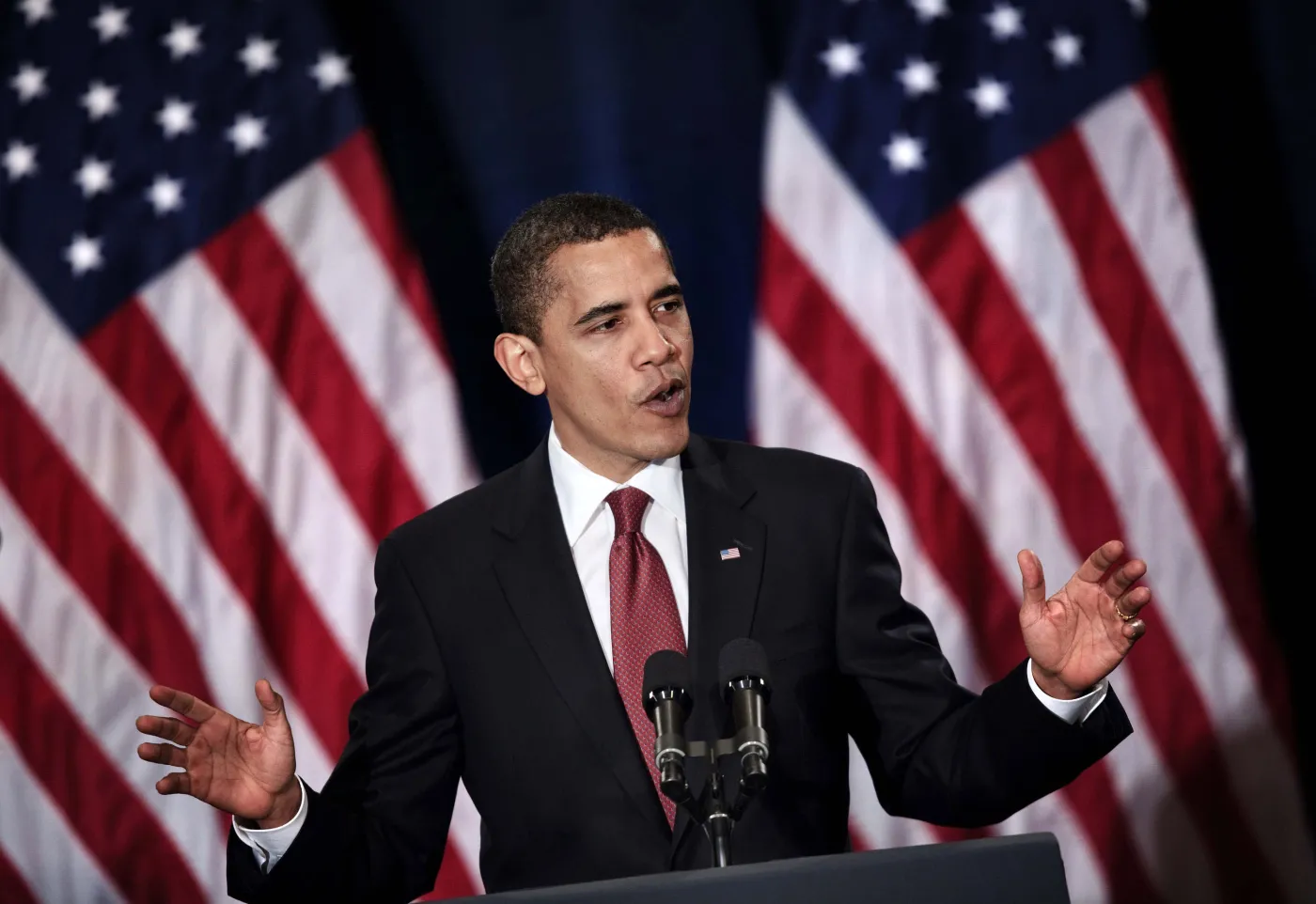 Prezydent USA Barack Obama na Uniwersytecie Georgetown w Waszyngtonie