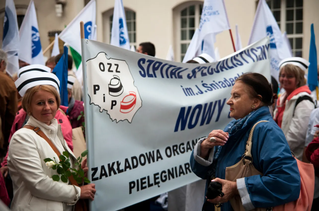 Protest związkowców "Solidarności" w Warszawie. Fot. Maciek Suchorabski