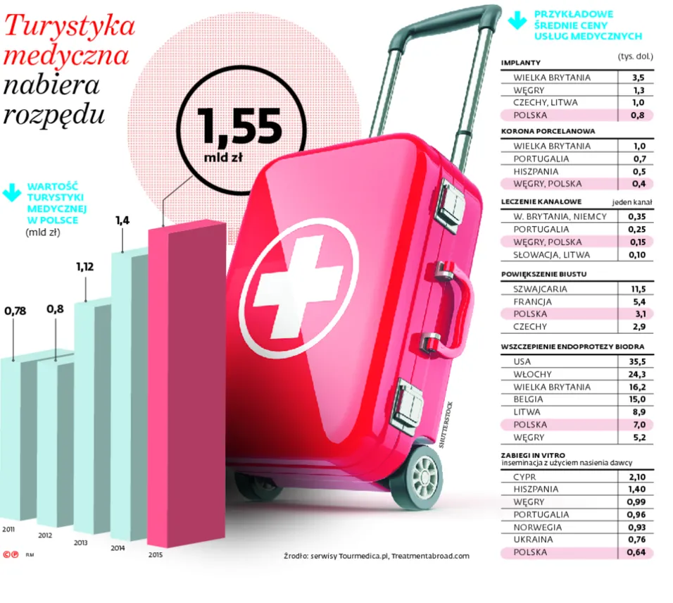 Obcokrajowcy przyjeżdżają, aby się leczyć nad Wisłą. Po zabiegu kierowca zabierze ich na wycieczkę