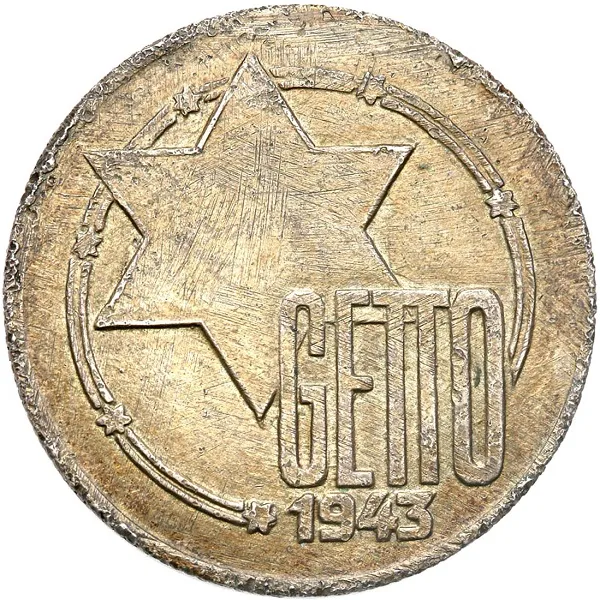 10 marek getta w Łodzi wystawione zostanie na aukcję z ceną 10 tys. zł. O wyjątkowości monety decyduje szlachetny metal, pozwalający sądzić, że emisja była okolicznościowa. Fot. Antykwariat Numizmatyczny Michał Niemczyk 