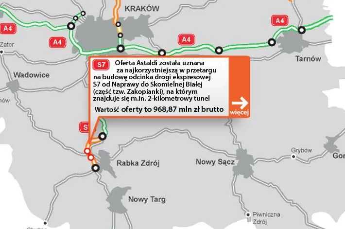 Spektakularna inwestycja na Podhalu. Włosi wybudują tunelowy odcinek Zakopianki