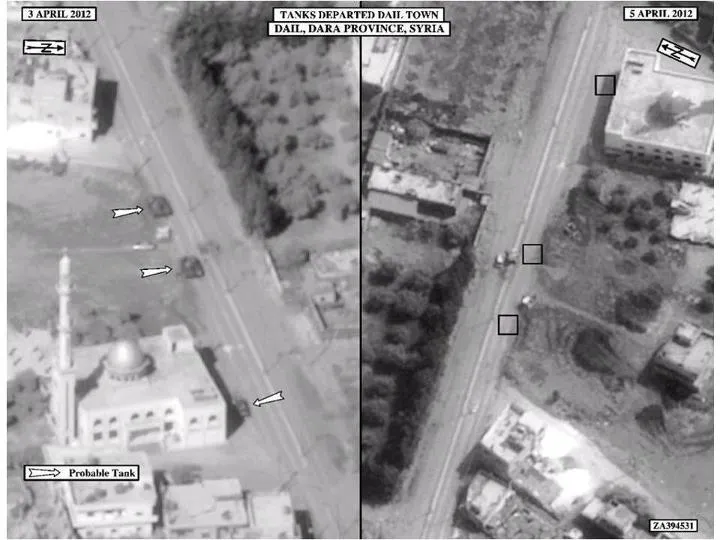 Zdjęcia satelitarne z Syrii. Fot. Ambasada USA 