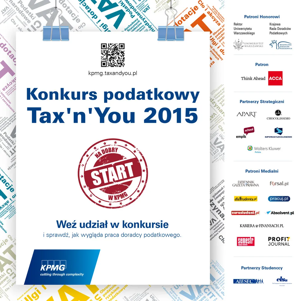 Ruszyła ósma edycja Tax’n’You – konkursu podatkowego organizowanego przez KPMG