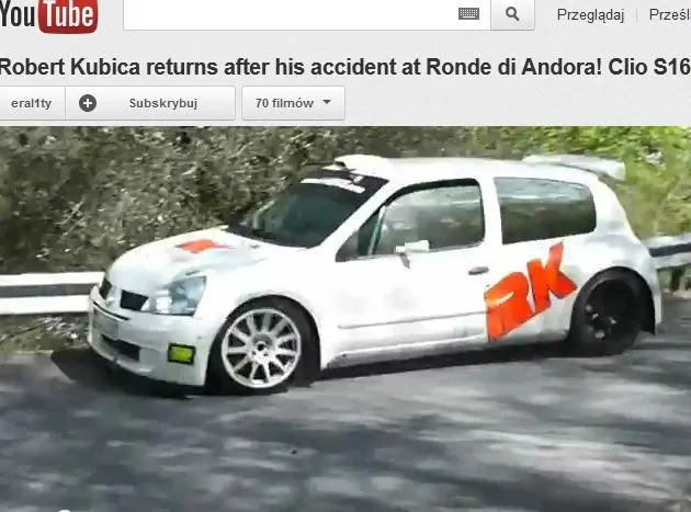 Robert Kubica testuje Renault Clio