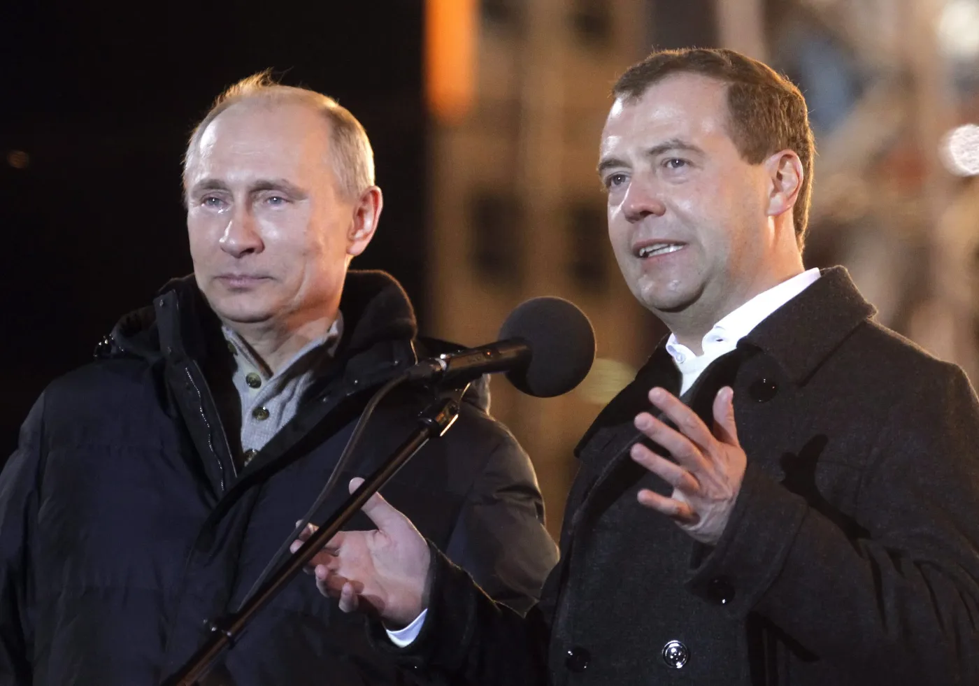 Władomir Putin i Dmitrij Miedwiediew