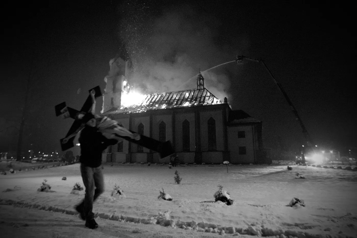 Pożar kościoła w Orzeszu-Laskowicach